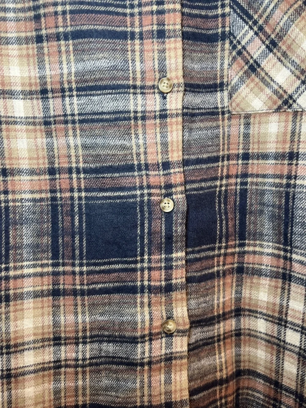 Scotch & Soda Navy Tan White Plaid Flannel Size Large